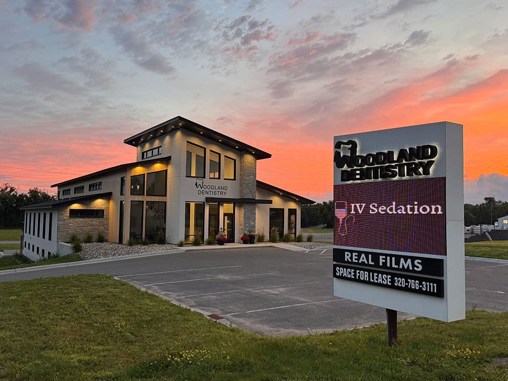 A modern dental clinic labeled 